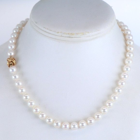 Tiffany & Co. Signature X 18k Yellow Gold 7-7.5mm Akoya Pearls Necklace - Picture 2 of 6